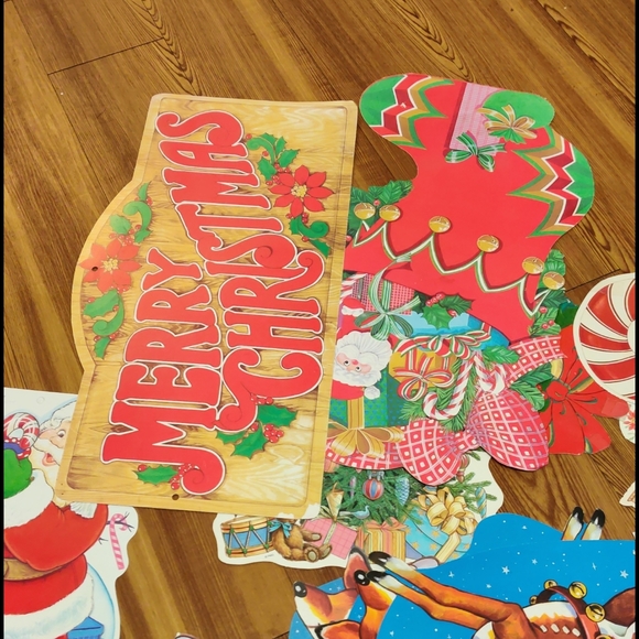 Vintage 1970s 80s Christmas cutouts window - Picture 15 of 16